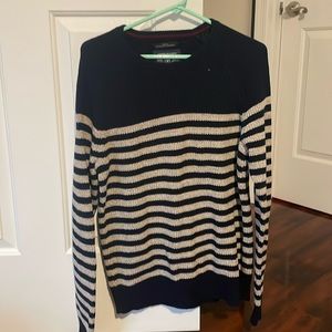 American Eagle navy blue / white striped sweater